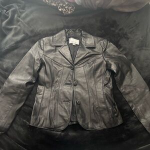 Y2K Leather Blazer - Matrix Vibes